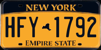 NY license plate HFY1792