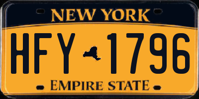 NY license plate HFY1796