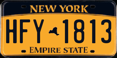 NY license plate HFY1813