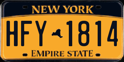 NY license plate HFY1814