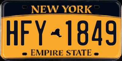 NY license plate HFY1849