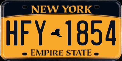 NY license plate HFY1854
