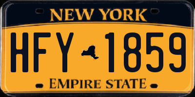 NY license plate HFY1859