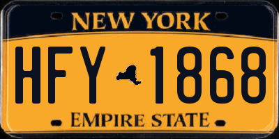 NY license plate HFY1868