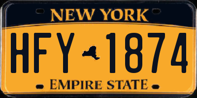 NY license plate HFY1874