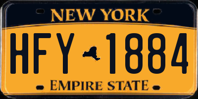 NY license plate HFY1884