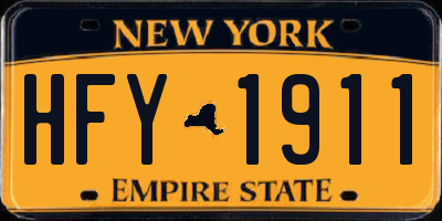 NY license plate HFY1911
