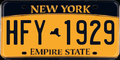 NY license plate HFY1929