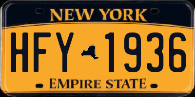 NY license plate HFY1936