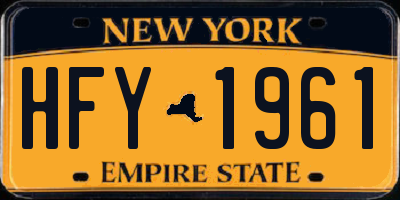 NY license plate HFY1961
