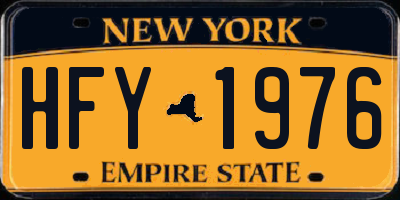 NY license plate HFY1976