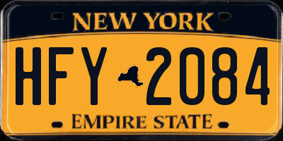 NY license plate HFY2084