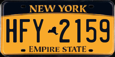 NY license plate HFY2159
