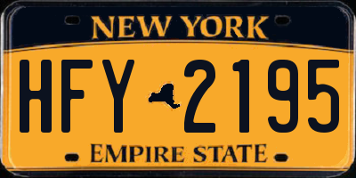 NY license plate HFY2195