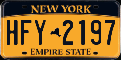 NY license plate HFY2197