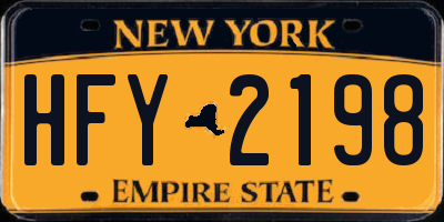 NY license plate HFY2198