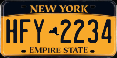 NY license plate HFY2234