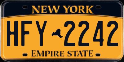 NY license plate HFY2242