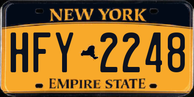 NY license plate HFY2248