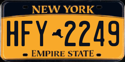 NY license plate HFY2249