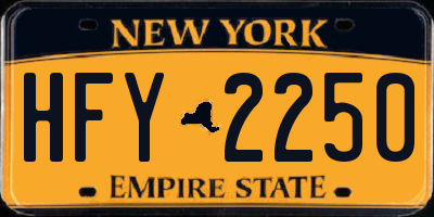 NY license plate HFY2250