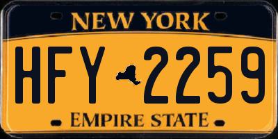 NY license plate HFY2259