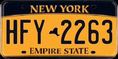 NY license plate HFY2263