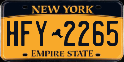 NY license plate HFY2265