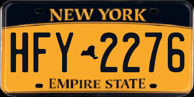 NY license plate HFY2276