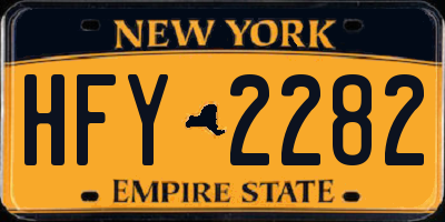 NY license plate HFY2282