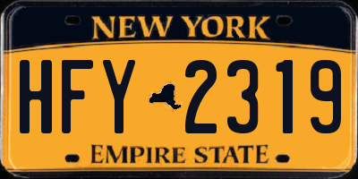 NY license plate HFY2319