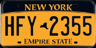 NY license plate HFY2355