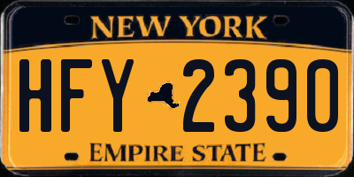 NY license plate HFY2390