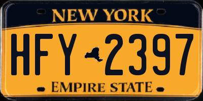 NY license plate HFY2397