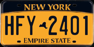 NY license plate HFY2401