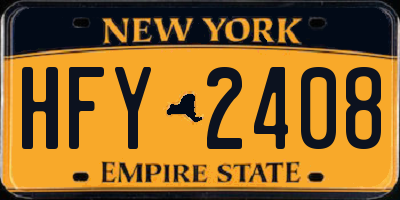 NY license plate HFY2408