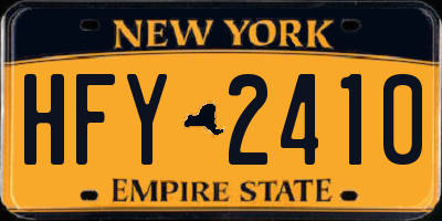 NY license plate HFY2410