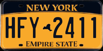 NY license plate HFY2411