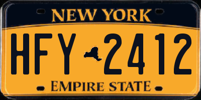 NY license plate HFY2412
