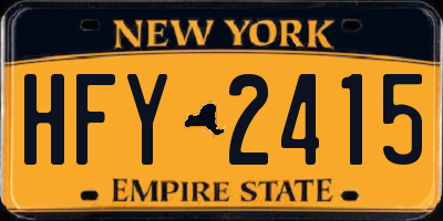 NY license plate HFY2415