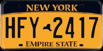 NY license plate HFY2417