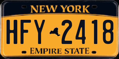 NY license plate HFY2418