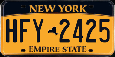 NY license plate HFY2425