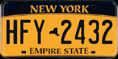 NY license plate HFY2432