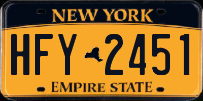 NY license plate HFY2451