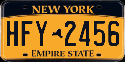NY license plate HFY2456
