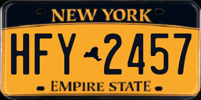 NY license plate HFY2457