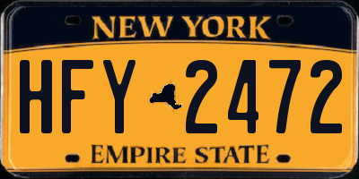 NY license plate HFY2472