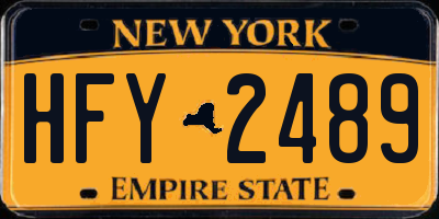 NY license plate HFY2489