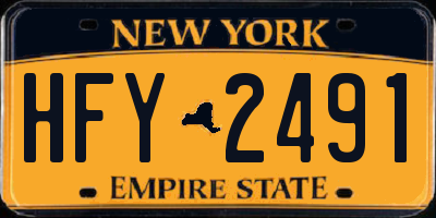 NY license plate HFY2491